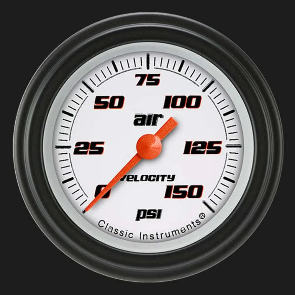Velocity White 2 1_8_ Air Pressure Gauge VS118WBLF